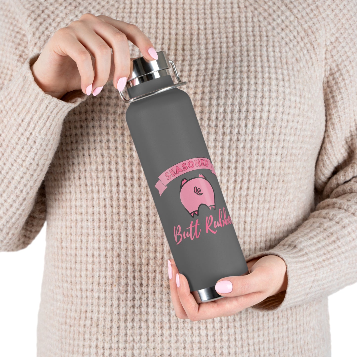 Seasoned Butt Ruber Copper Vacuum Insulated Bottle, 22oz