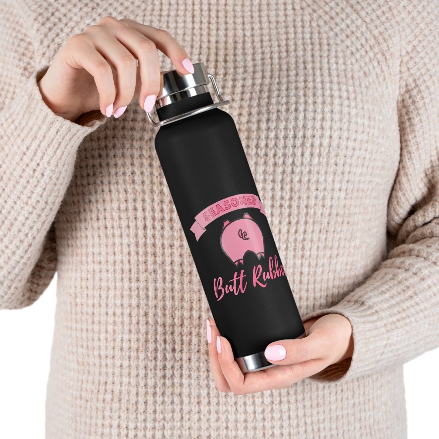 Seasoned Butt Ruber Copper Vacuum Insulated Bottle, 22oz