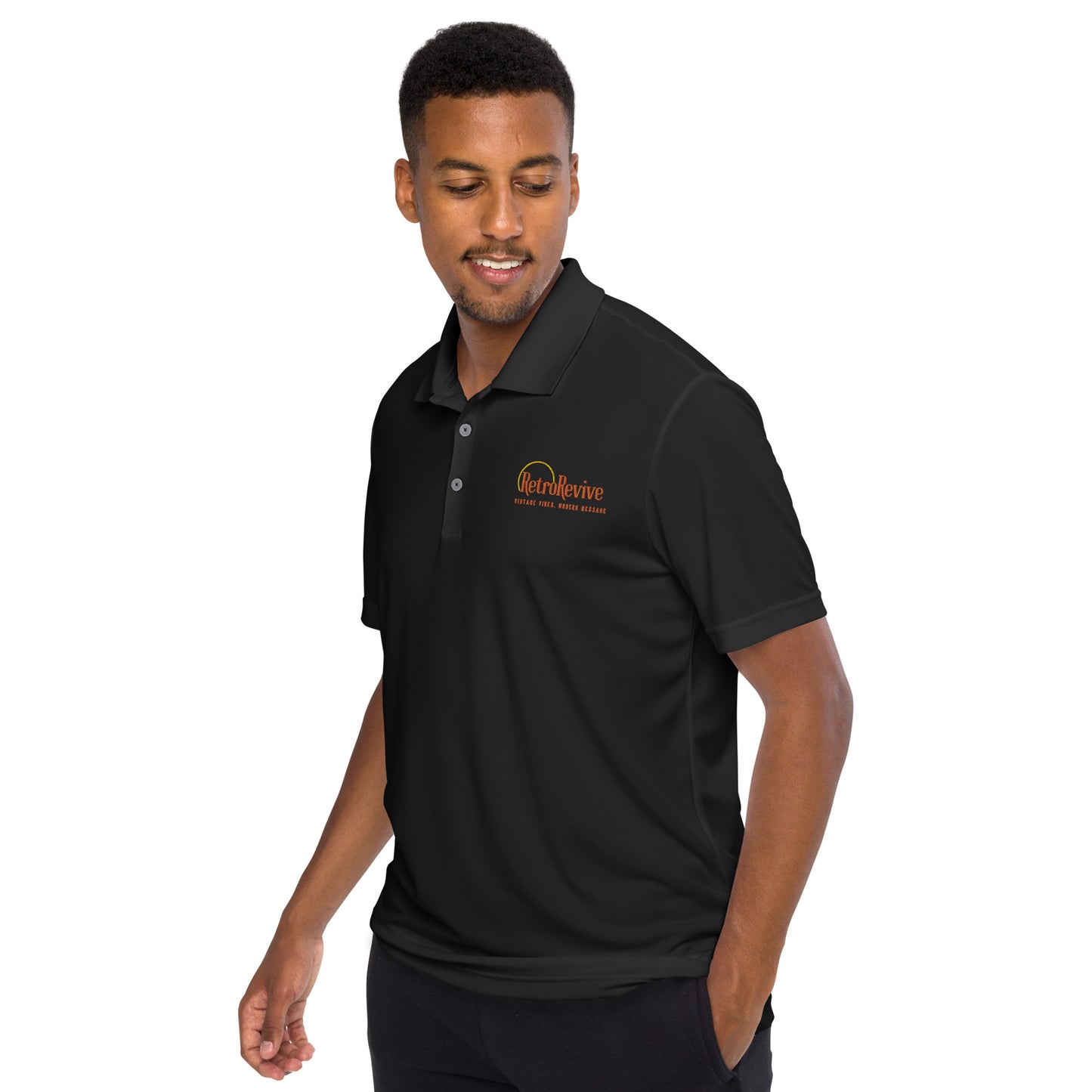 RetroRevive - Vintage Vibes, Modern Message Adidas Performance Polo Shirt