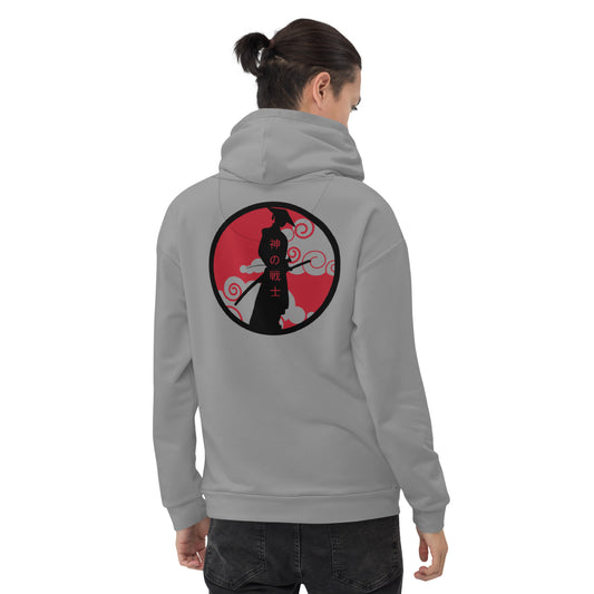 GOD'S WARRIOR Red and Black (Japanese) Unisex Poly-Hoodie