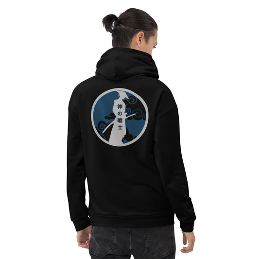 GOD'S WARRIOR Blue and Silver (Japanese) Unisex Poly-Hoodie