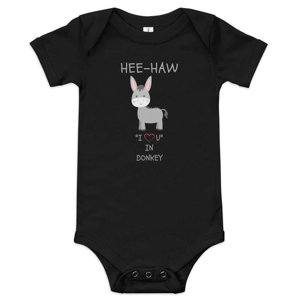 HEE-HAW "I LOVE U" IN DONKEY Baby short sleeve one piece