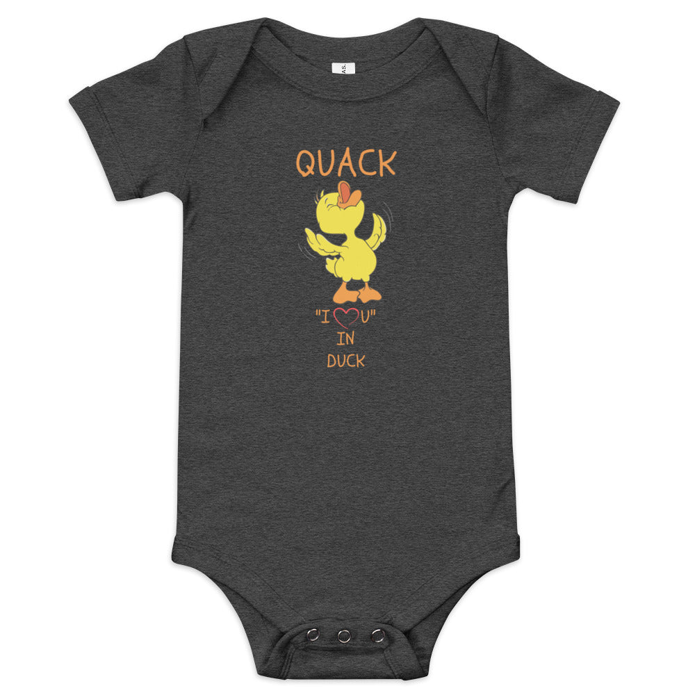 QUACK "I LOVE YOU" IN DUCK Baby short sleeve one piece