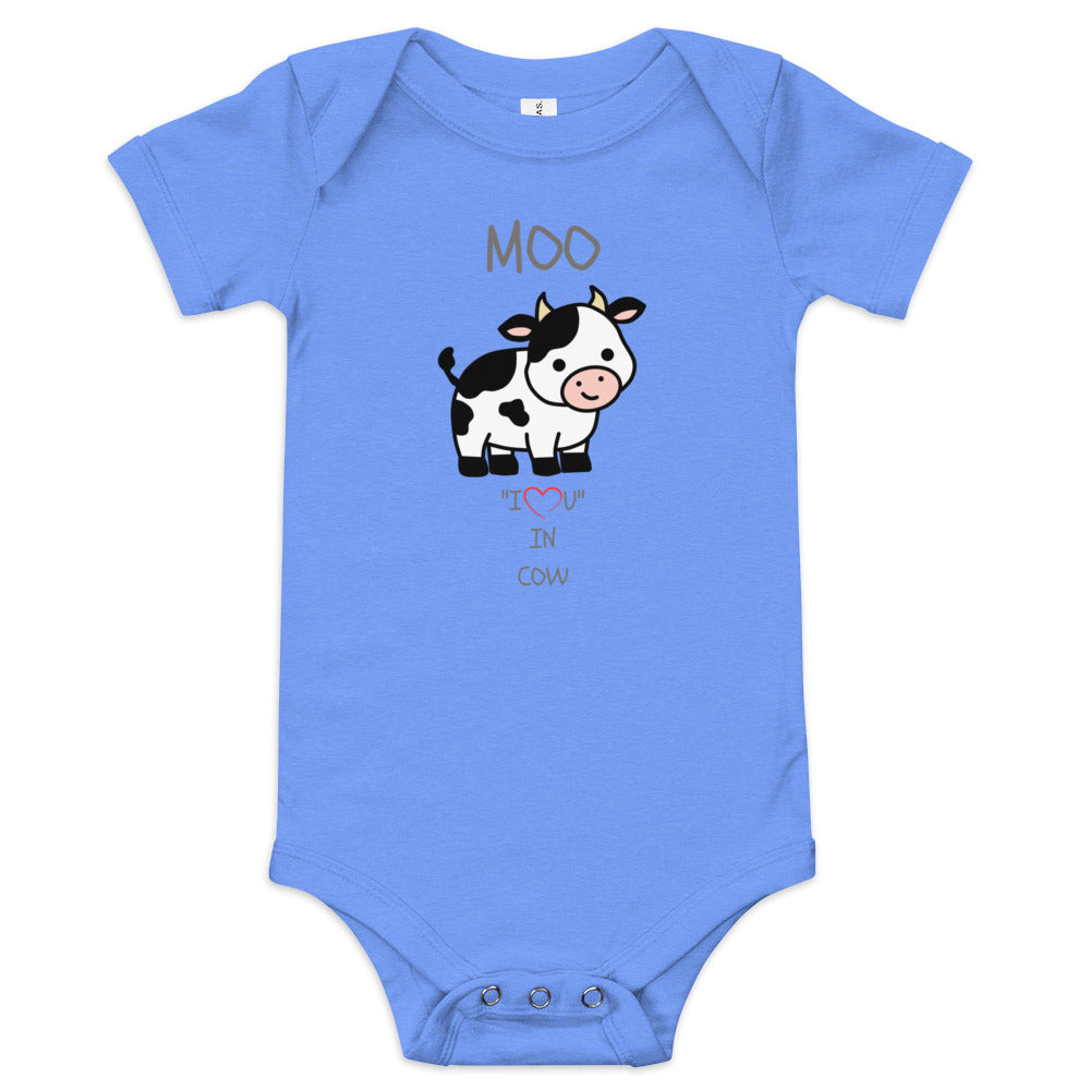 MOO "I LOVE YOU" IN COW Baby short sleeve one piece