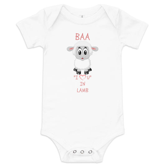 BAA "I LOVE U" IN LAMB Baby short sleeve one piece