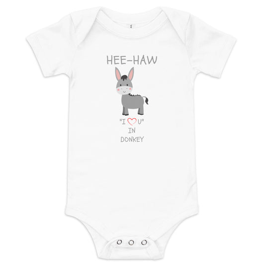 HEE-HAW "I LOVE U" IN DONKEY Baby short sleeve one piece