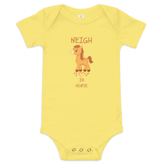 NEIGH "I LOVE U" IN HORSE Baby short sleeve one piece