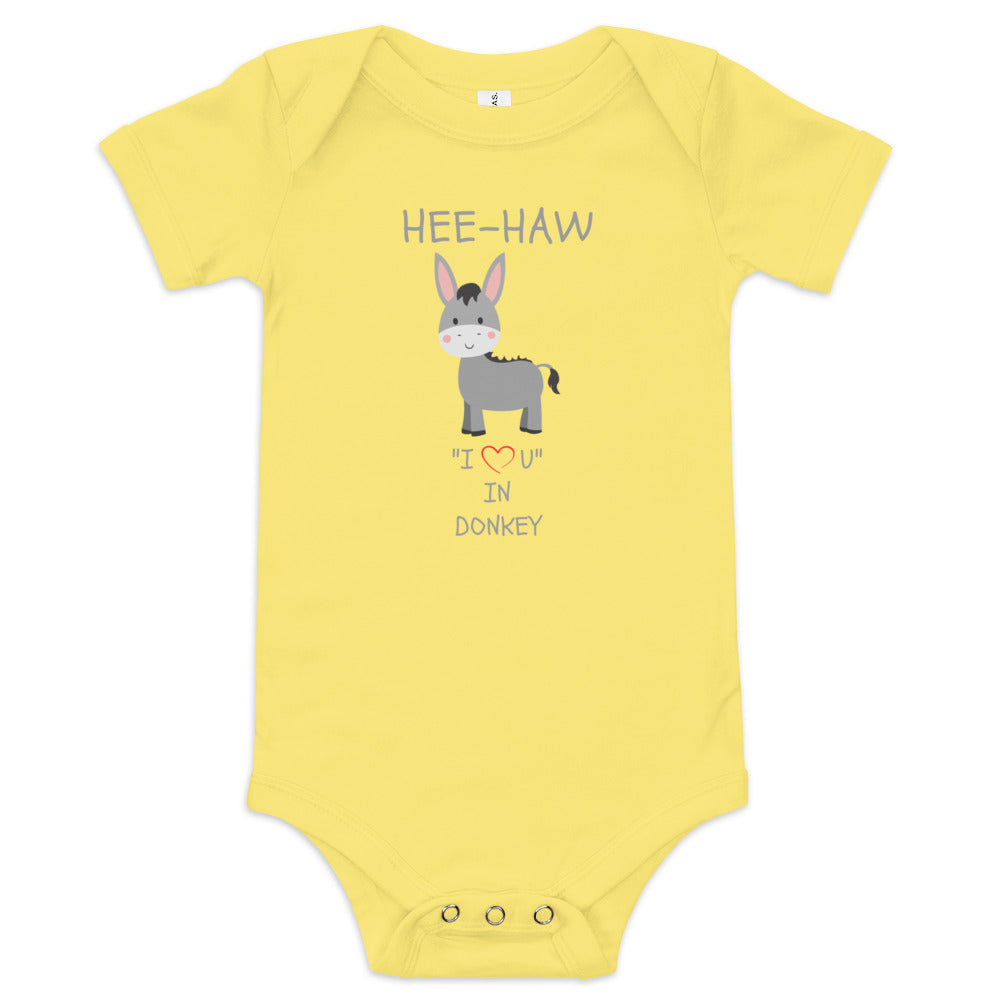 HEE-HAW "I LOVE U" IN DONKEY Baby short sleeve one piece