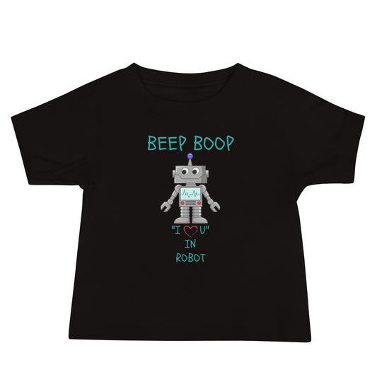 BEEP BOOP "I LOVE U" IN ROBOT Baby Jersey Short Sleeve Tee