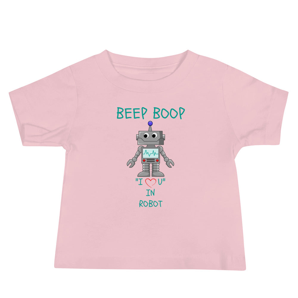 BEEP BOOP "I LOVE U" IN ROBOT Baby Jersey Short Sleeve Tee