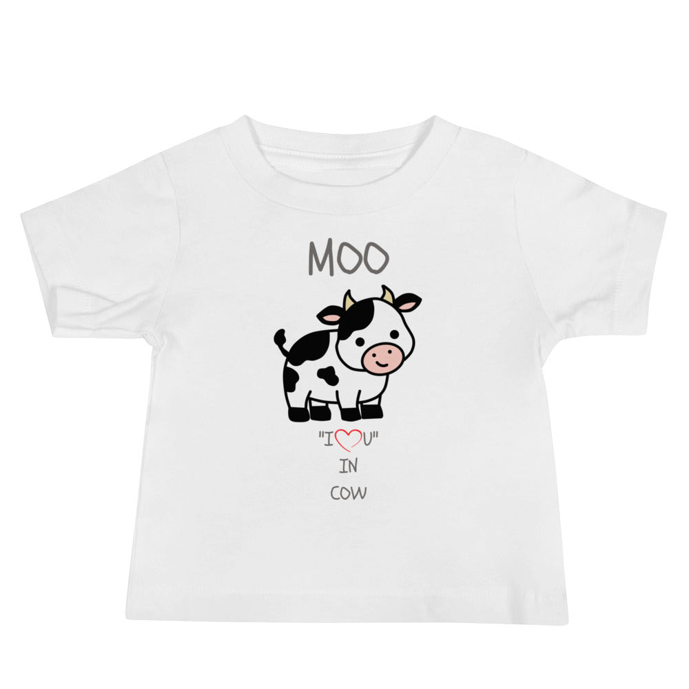 MOO "I LOVE YOU" IN COW Baby Jersey Short Sleeve Tee