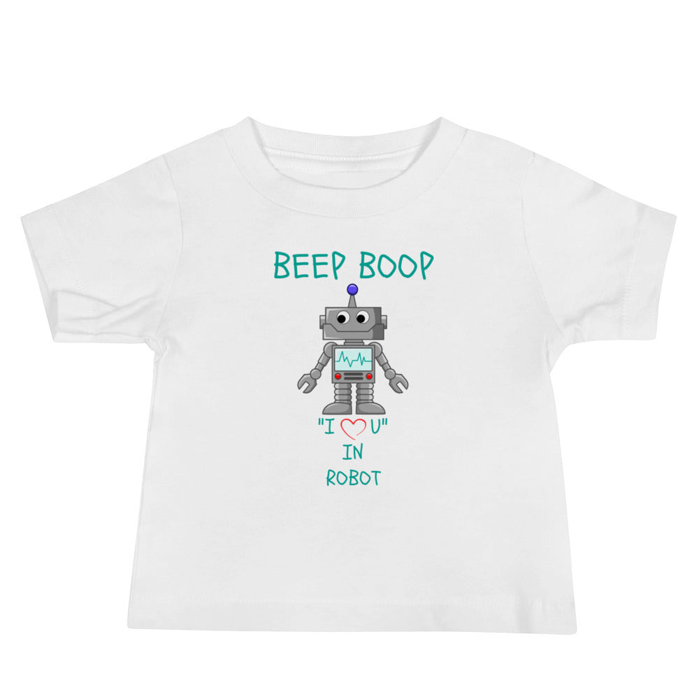 BEEP BOOP "I LOVE U" IN ROBOT Baby Jersey Short Sleeve Tee