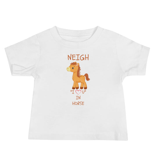 NEIGH "I LOVE U" IN HORSE Baby Jersey Short Sleeve Tee