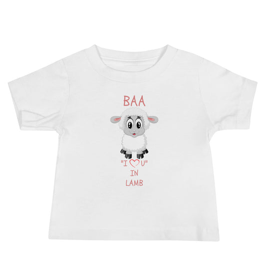 BAA "I LOVE U" IN LAMB  Baby Jersey Short Sleeve Tee