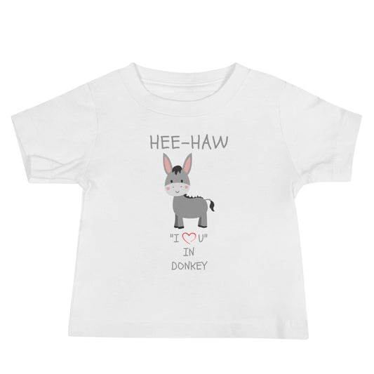HEE-HAW "I LOVE U" IN DONKEY Baby Jersey Short Sleeve Tee