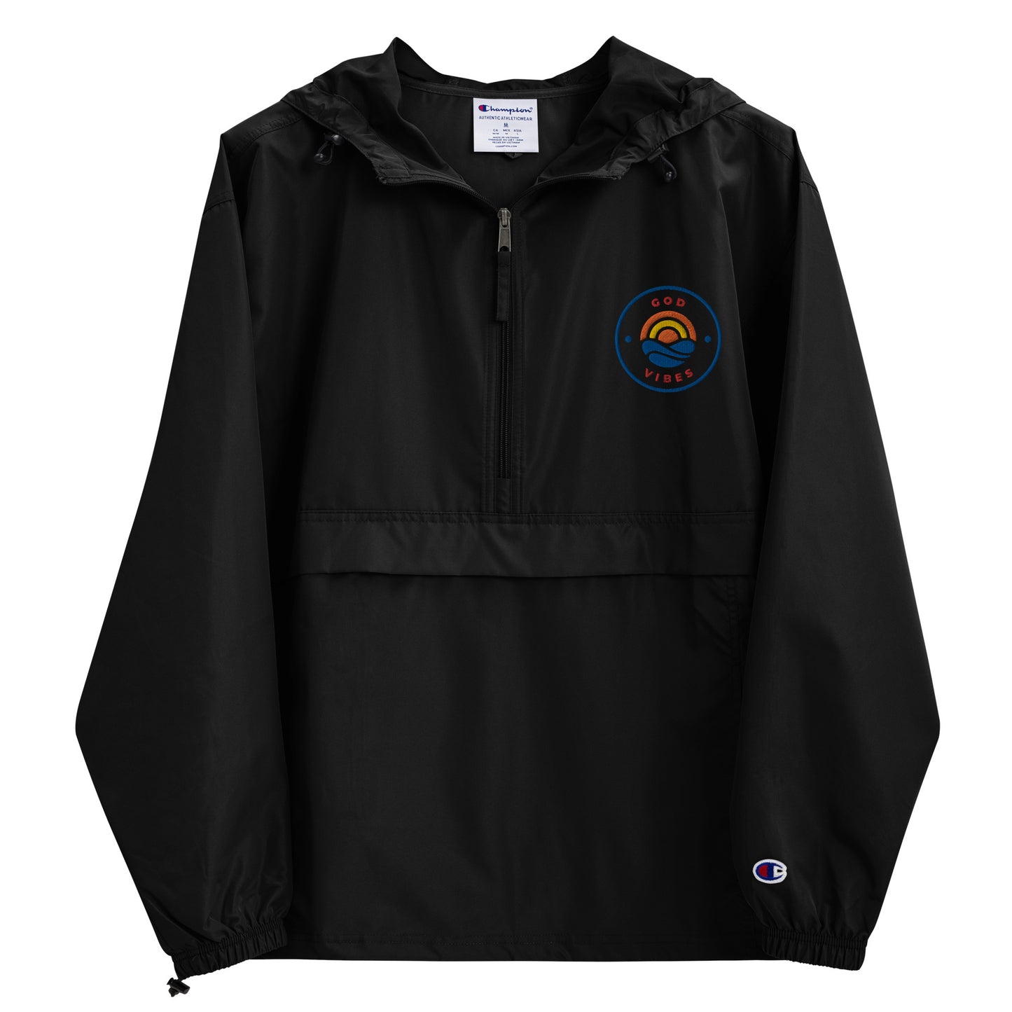 GOD VIBES Embroidered Champion Packable Jacket