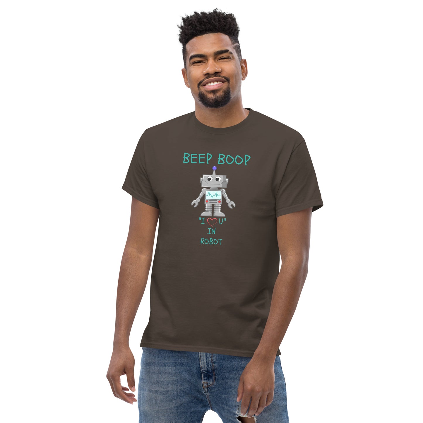 BEEP BOOP "I LOVE U" IN ROBOT Men's classic tee