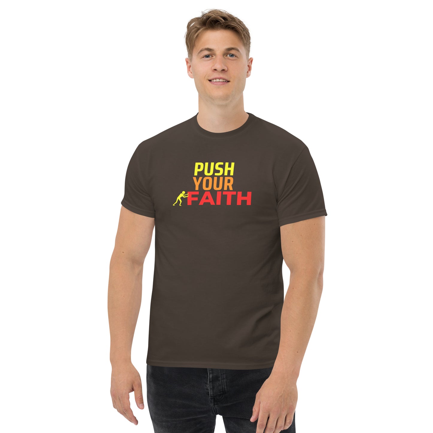 Push Your Faith (Person) Men's classic tee