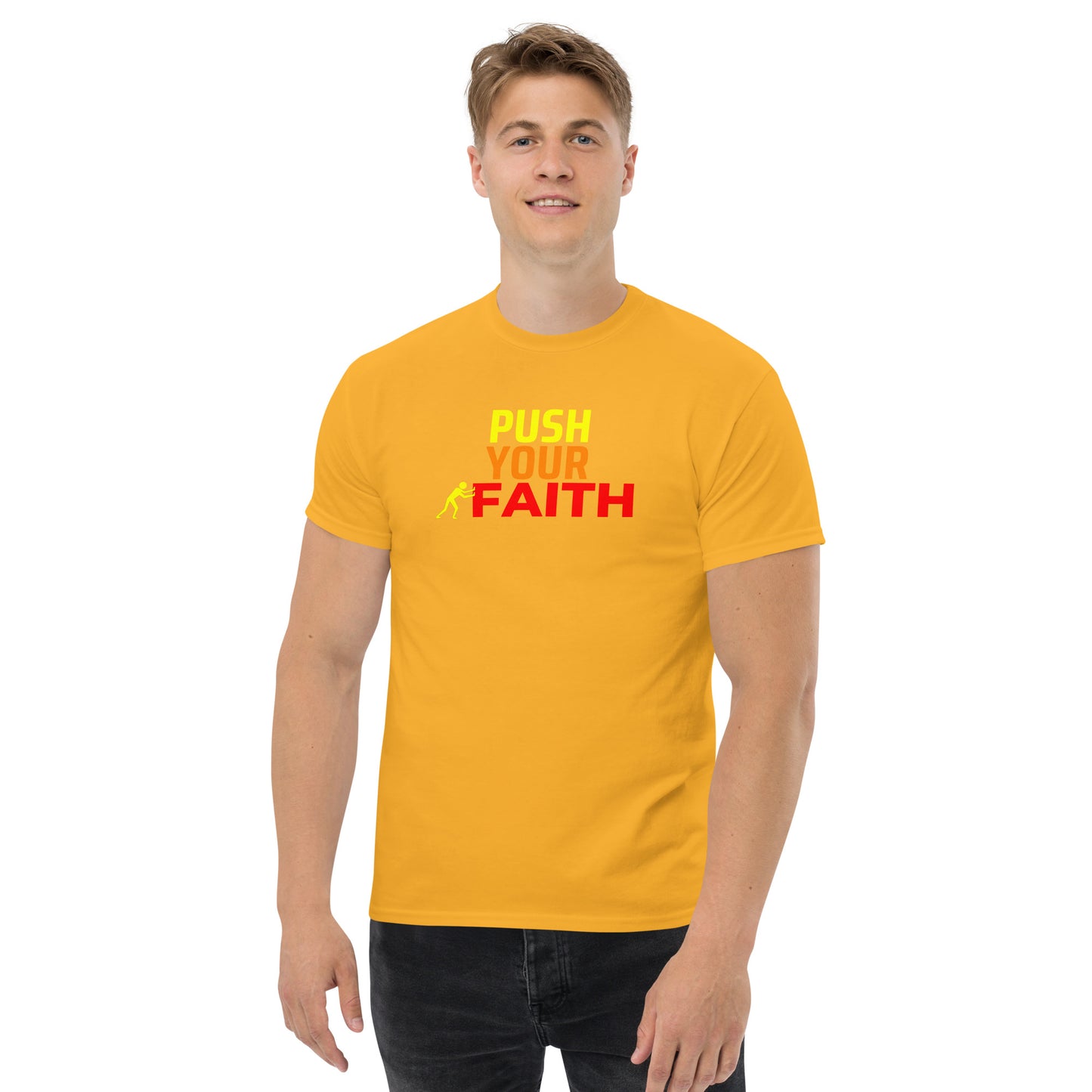 Push Your Faith (Person) Men's classic tee