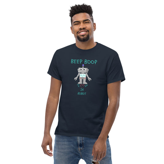 BEEP BOOP "I LOVE U" IN ROBOT Men's classic tee