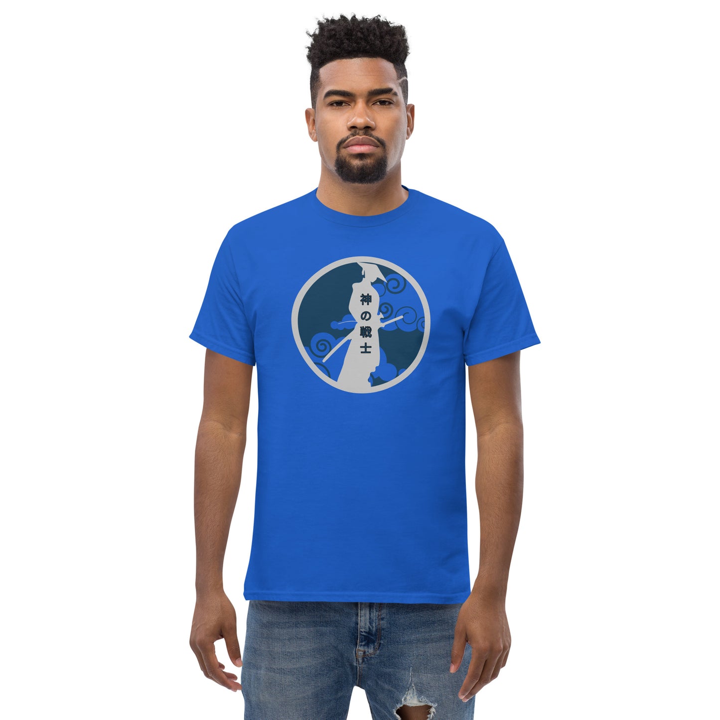 GOD'S WARRIOR Blue and Silver (Japanese) Men's classic tee
