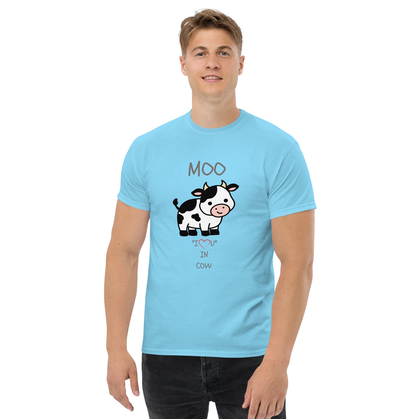 MOO "I LOVE U" IN COW Men's classic tee