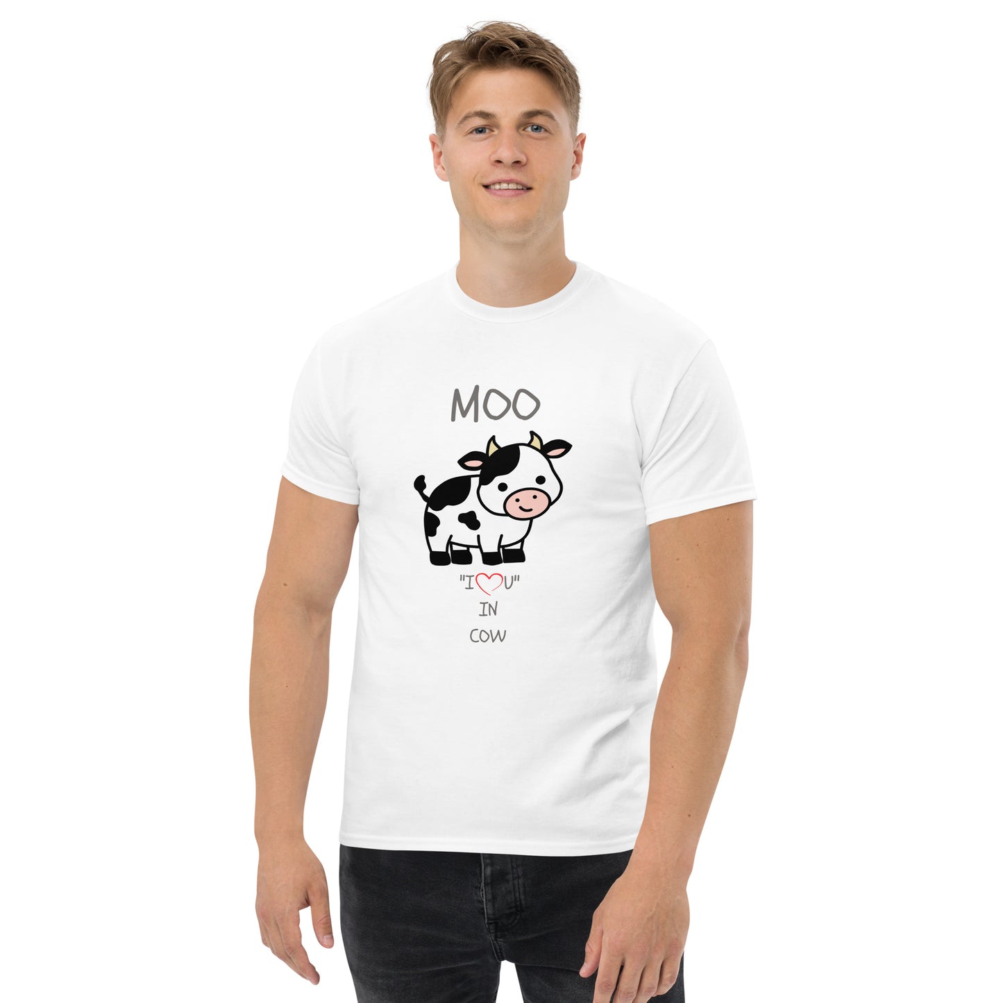 MOO "I LOVE U" IN COW Men's classic tee