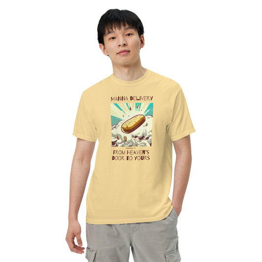 Manna Delivery "From Heaven's Door to Yours" (Brown Print) Men’s Comfort Colors t-shirt