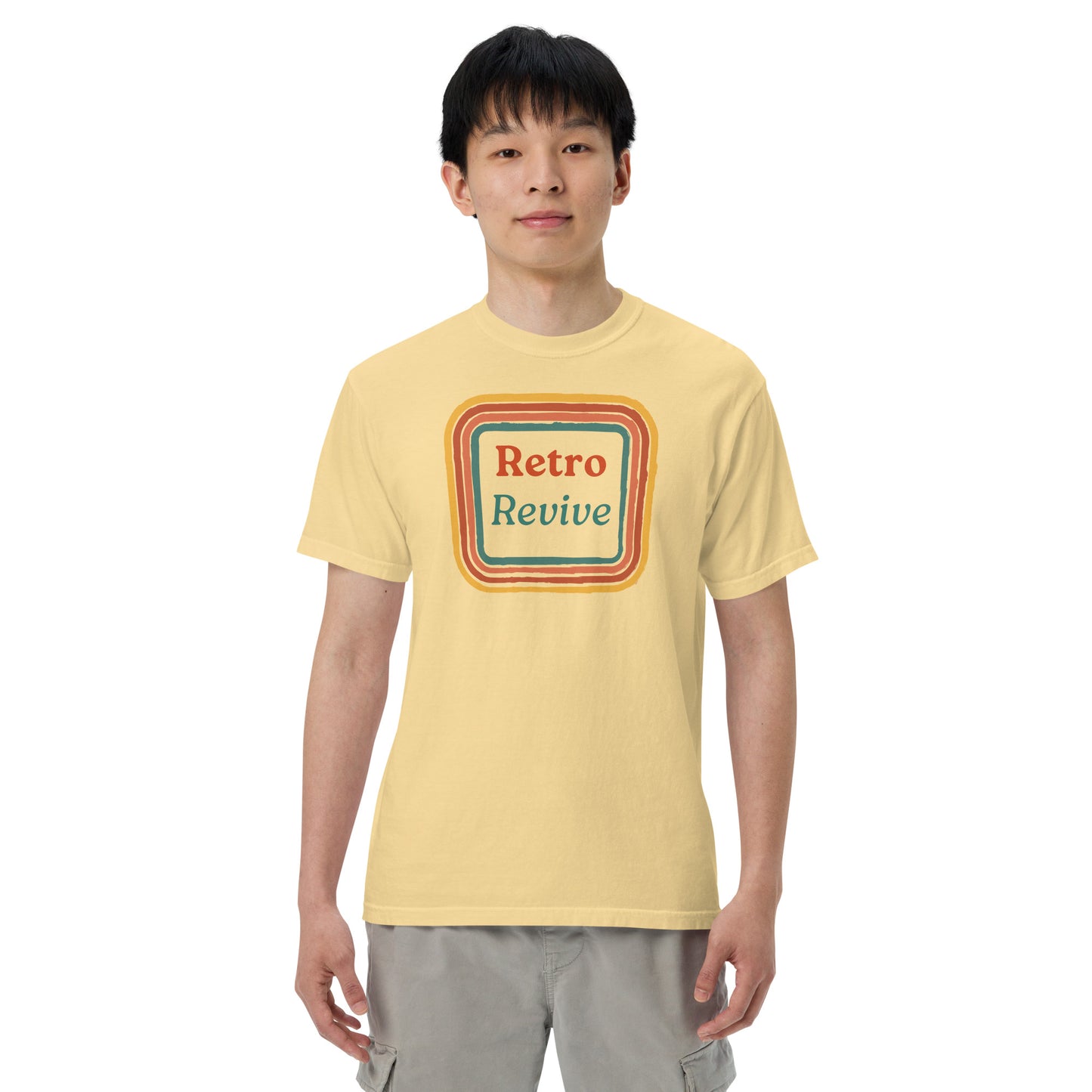 Retro Revive 70's Square Design Men’s Comforts Color T-Shirt