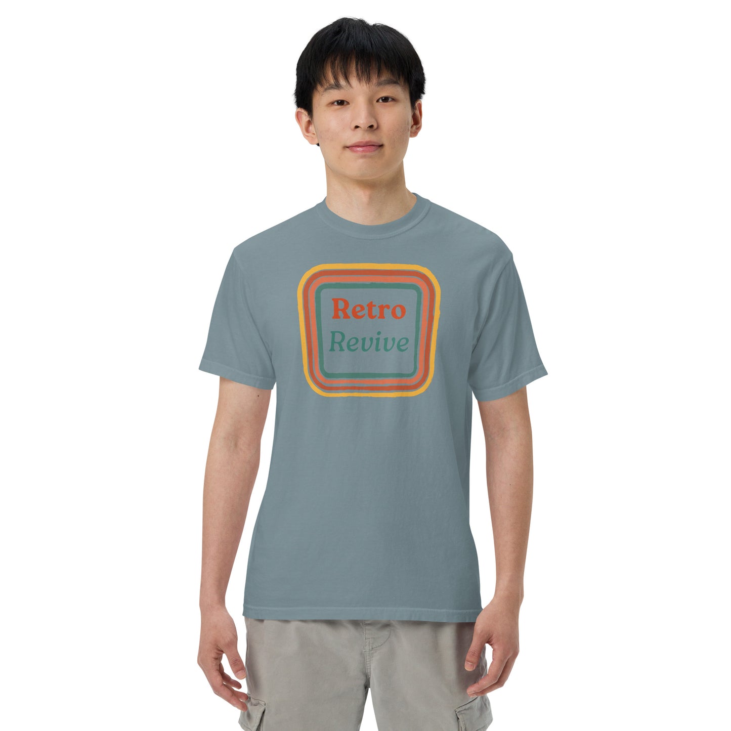 Retro Revive 70's Square Design Men’s Comforts Color T-Shirt