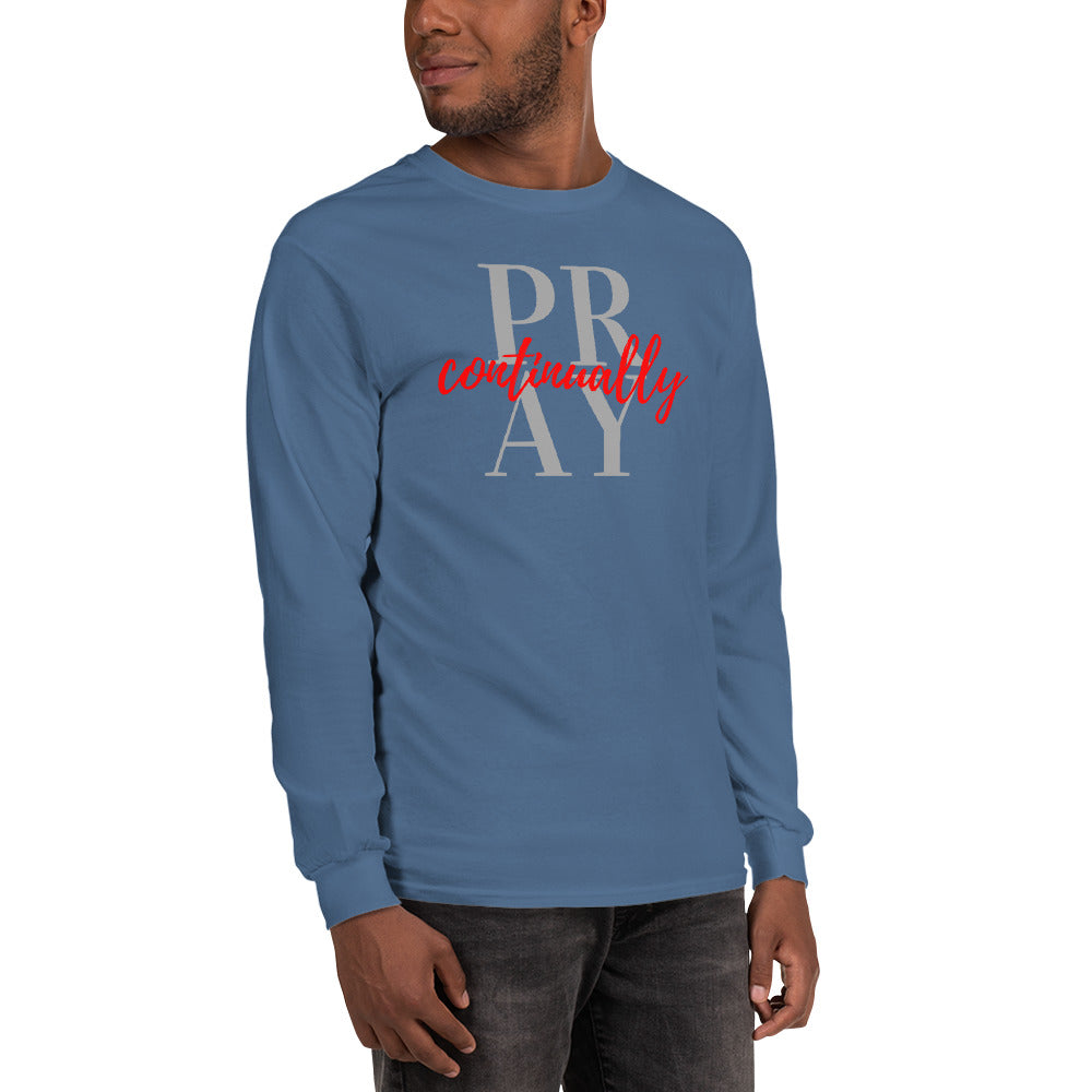 PRAY continually Men’s Long Sleeve Shirt