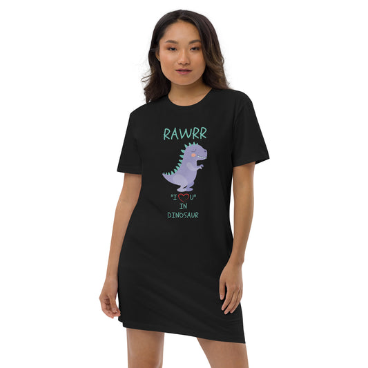 RAWRR "I Love You" In Dinosaur Organic cotton t-shirt dress