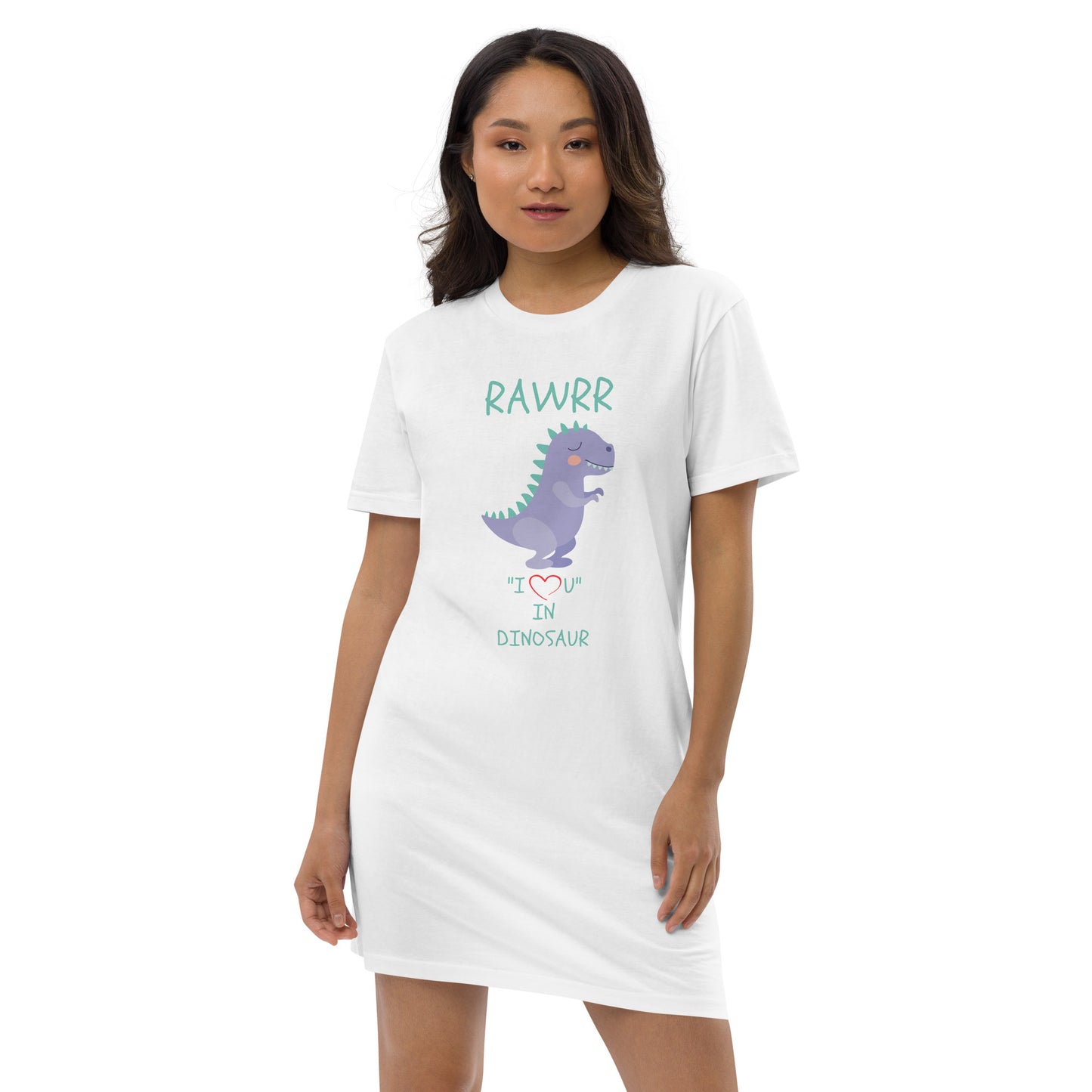 RAWRR "I Love You" In Dinosaur Organic cotton t-shirt dress