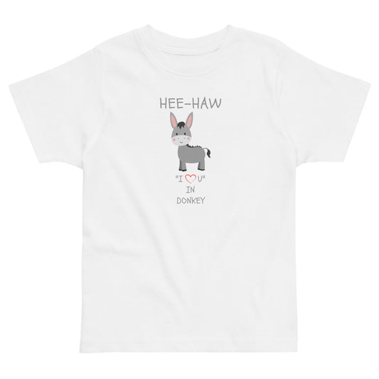 HEE-HAW "I LOVE U" IN DONKEY Toddler jersey t-shirt