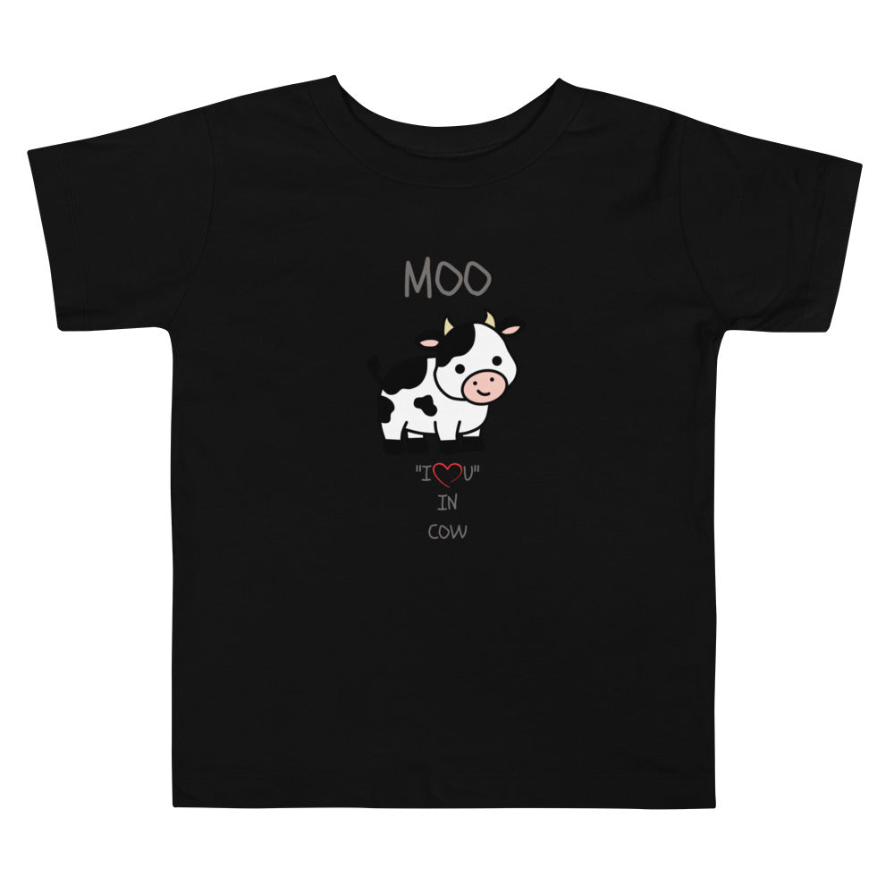 MOO "I LOVE YOU" IN COW Toddler Short Sleeve Tee