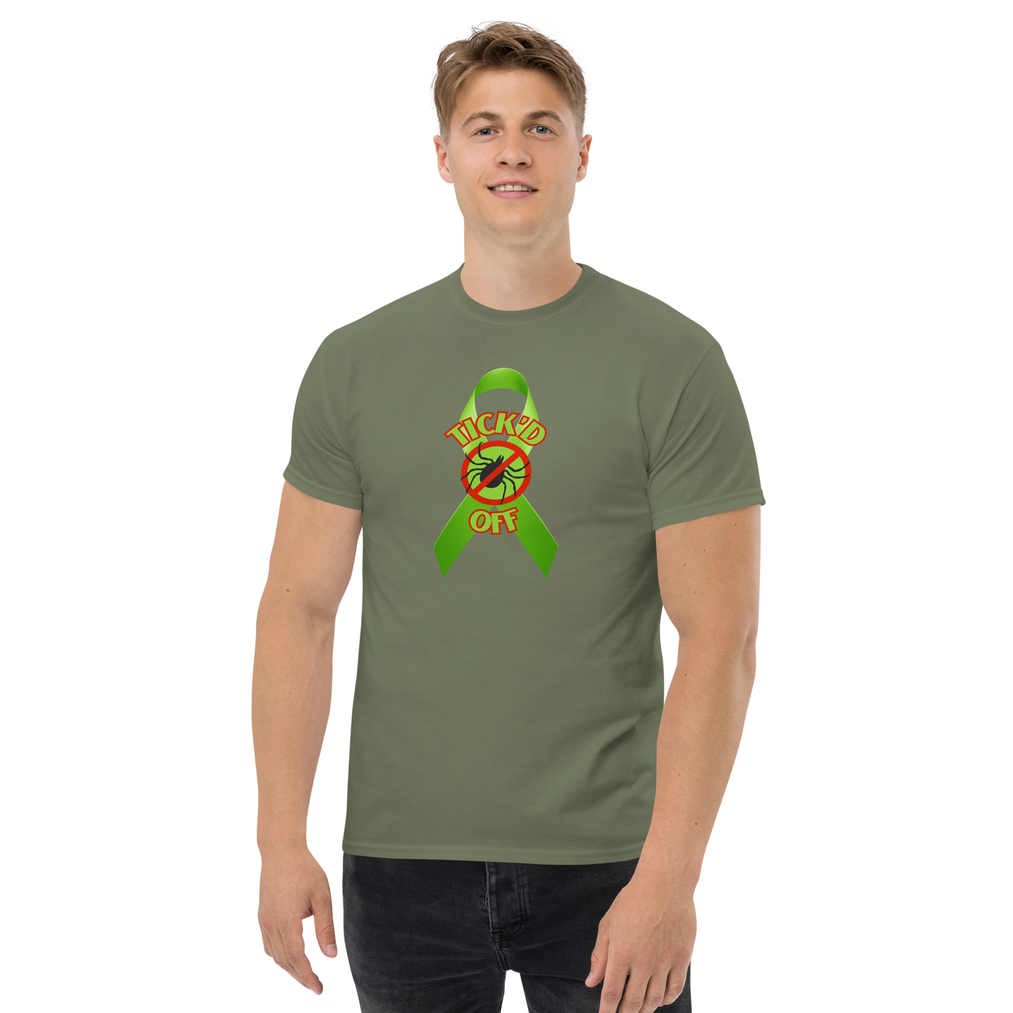 Lyme Awareness Ribbon "TICK'D OFF" Unisex Classic Tee