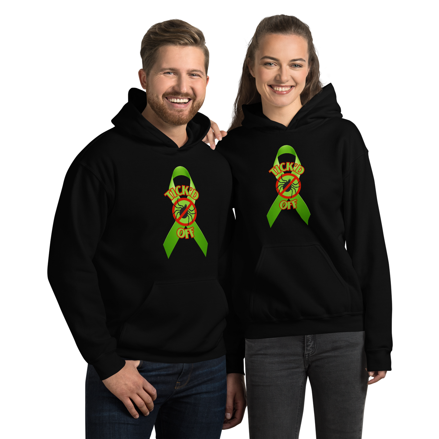 Lyme Awareness Ribbon "TICK'D OFF" Unisex Hoodie