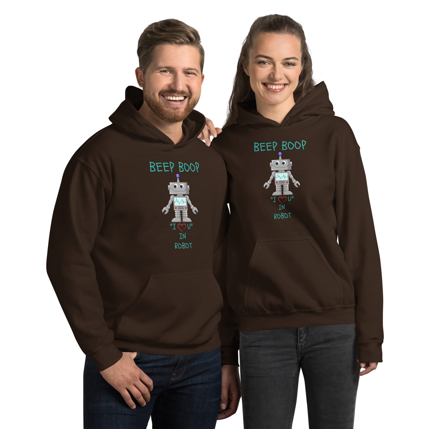 BEEP BOOP "I LOVE U" IN ROBOT Unisex Hoodie