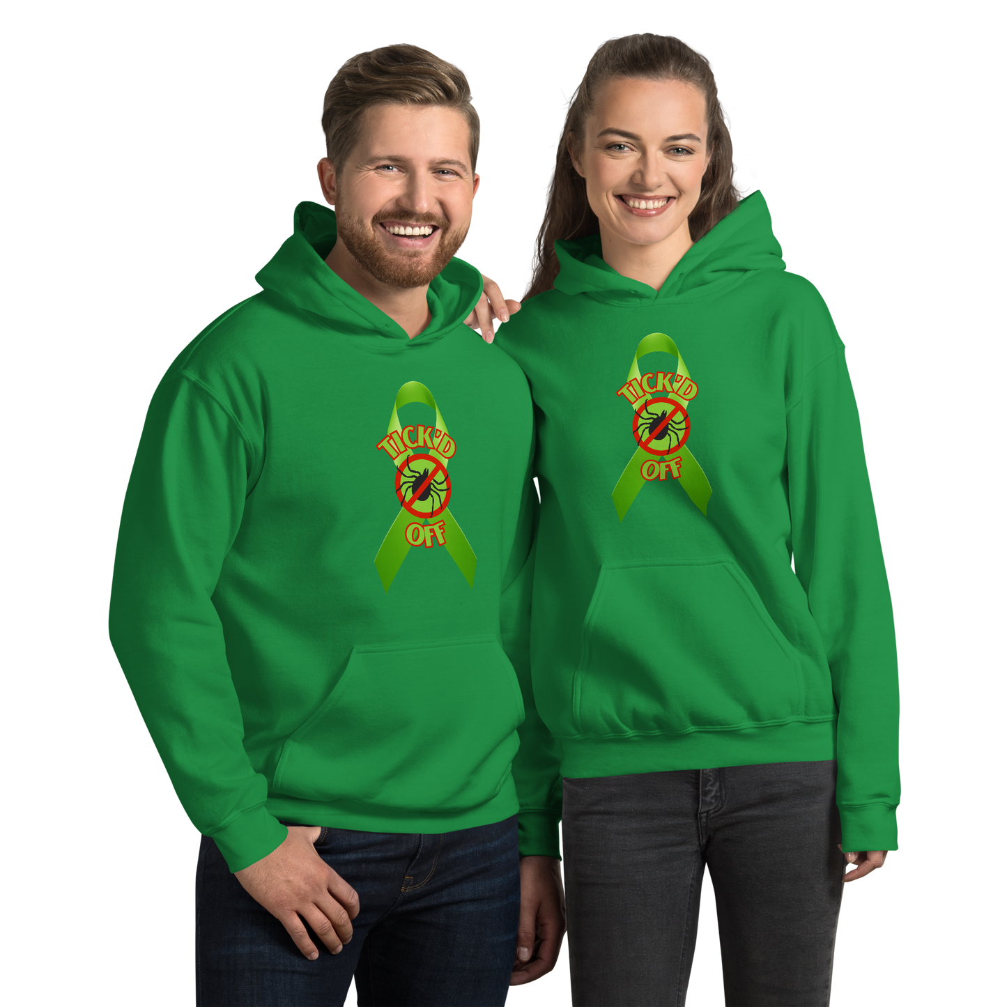 Lyme Awareness Ribbon "TICK'D OFF" Unisex Hoodie