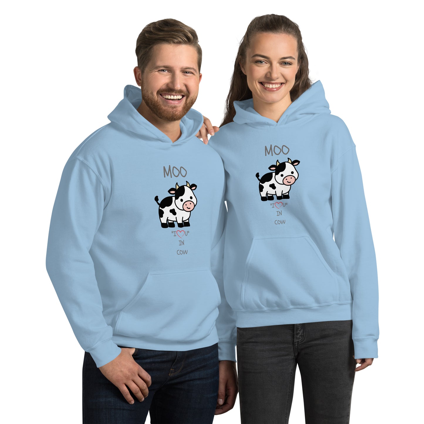 MOO "I LOVE YOU" IN COW Unisex Hoodie
