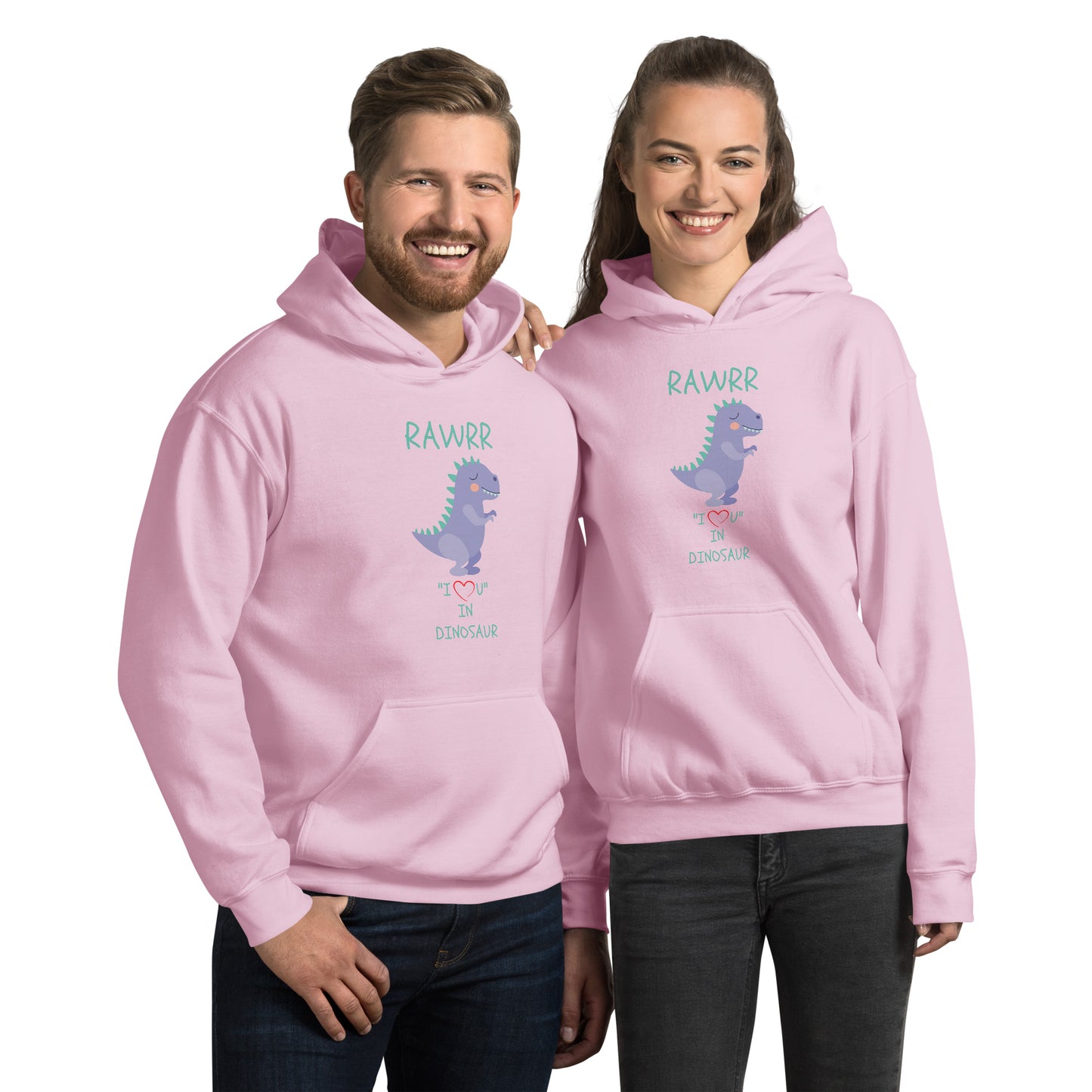 RAWRR "I Love You" In Dinosaur Unisex Hoodie