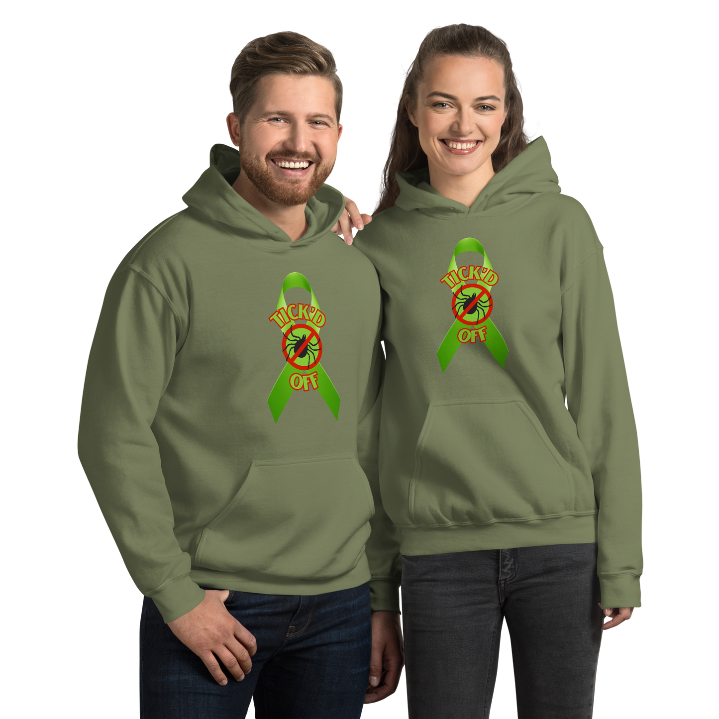 Lyme Awareness Ribbon "TICK'D OFF" Unisex Hoodie