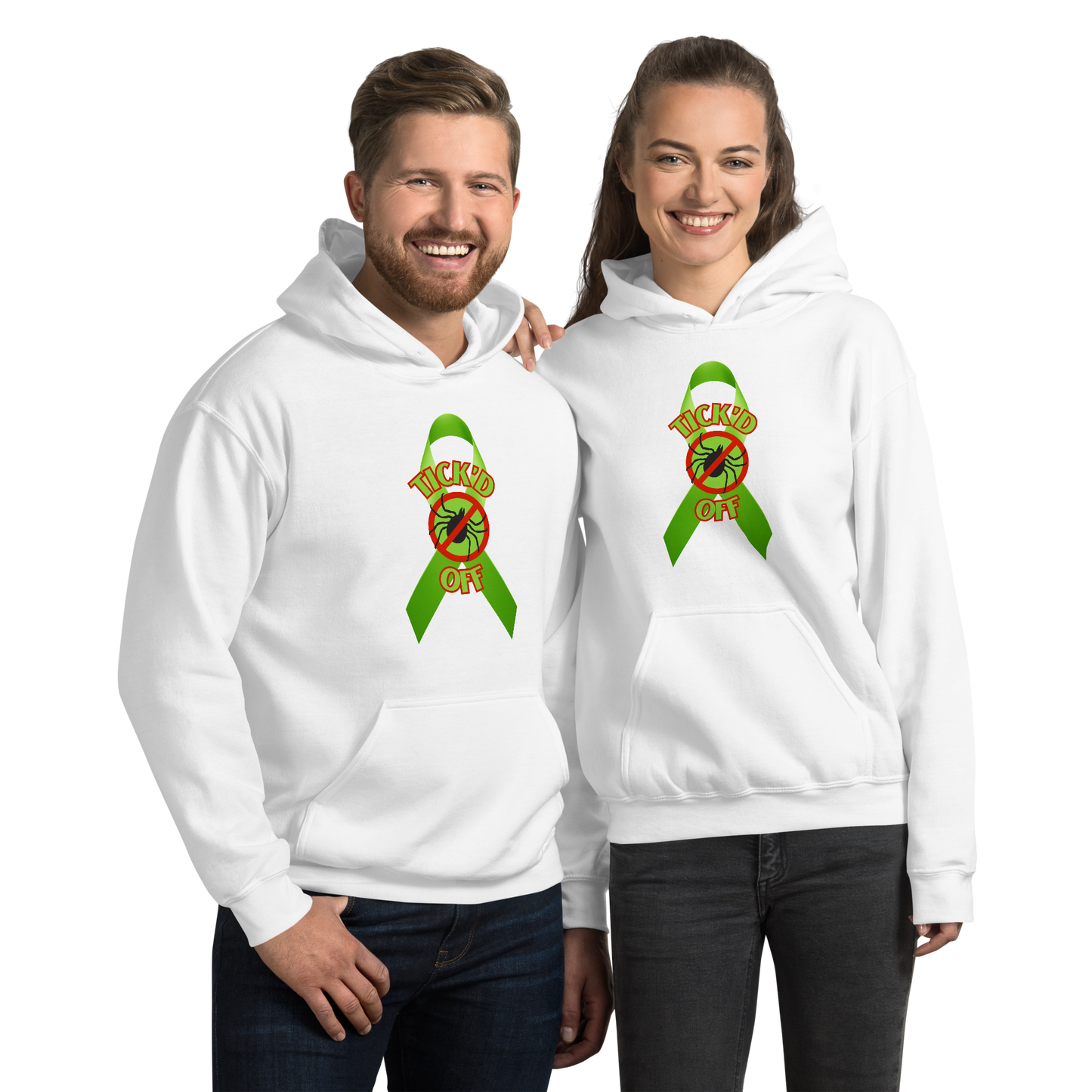 Lyme Awareness Ribbon "TICK'D OFF" Unisex Hoodie