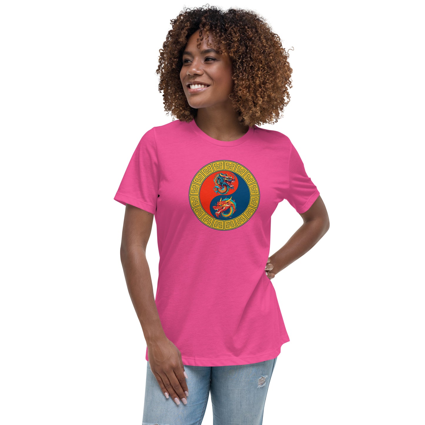 Double Dragons Yin-Yang Women's Relaxed T-Shirt