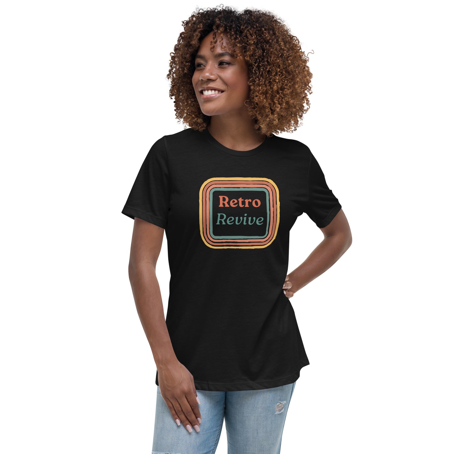 Retro Revive 70's Square Design Women's Relaxed T-Shirt