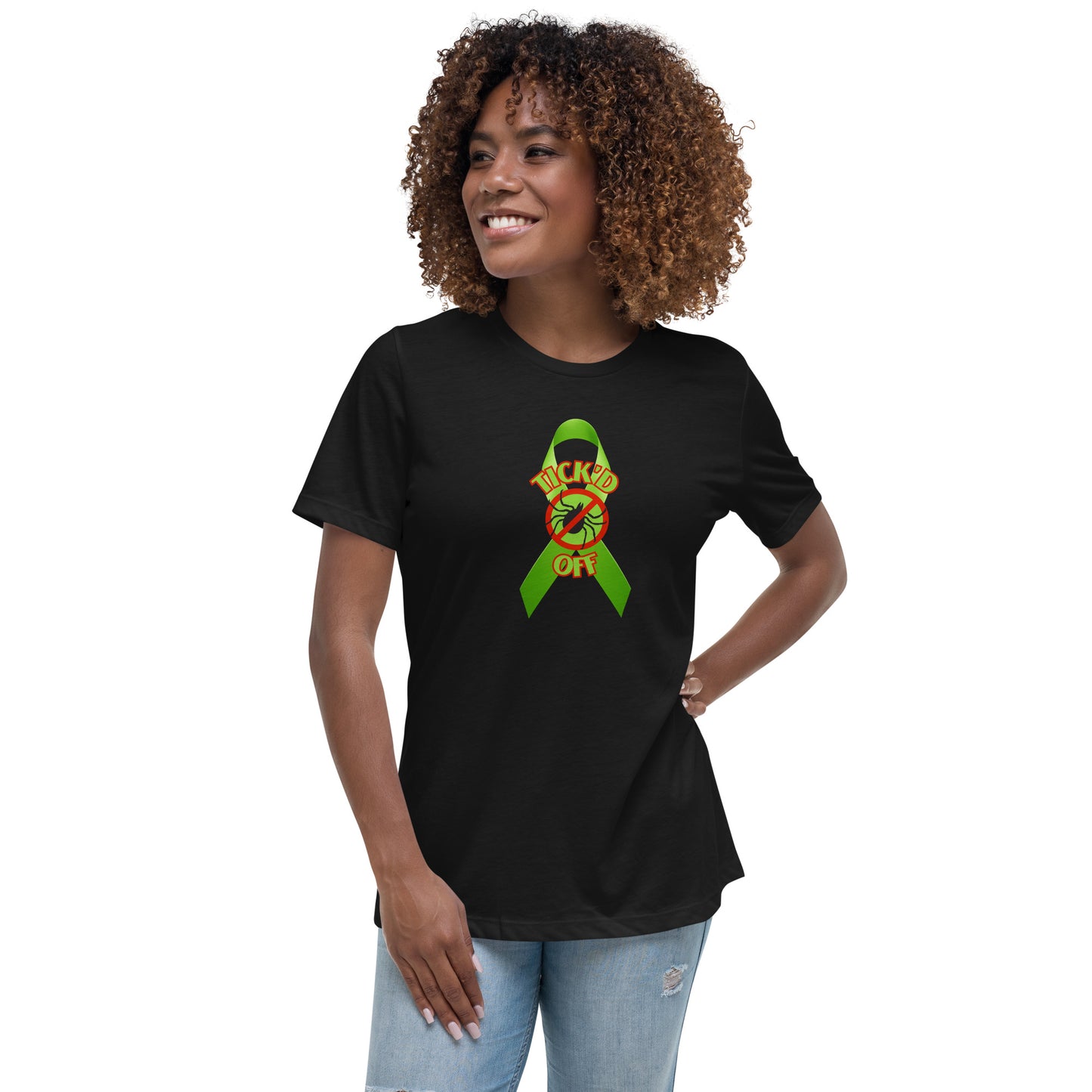 Lyme Awareness Ribbon "TICK'D OFF" Women's Relaxed T-Shirt