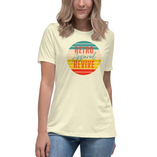 Retro Revive Apparel Rainbow Sun Women's Relaxed T-Shirt