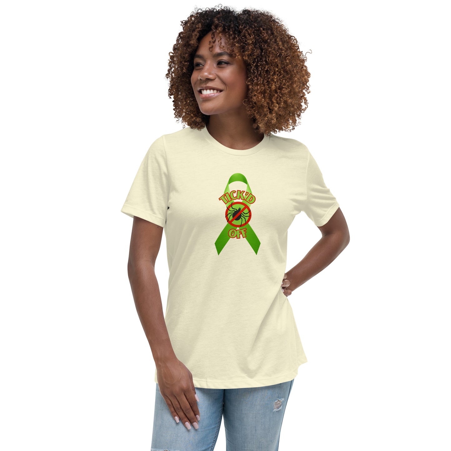 Lyme Awareness Ribbon "TICK'D OFF" Women's Relaxed T-Shirt