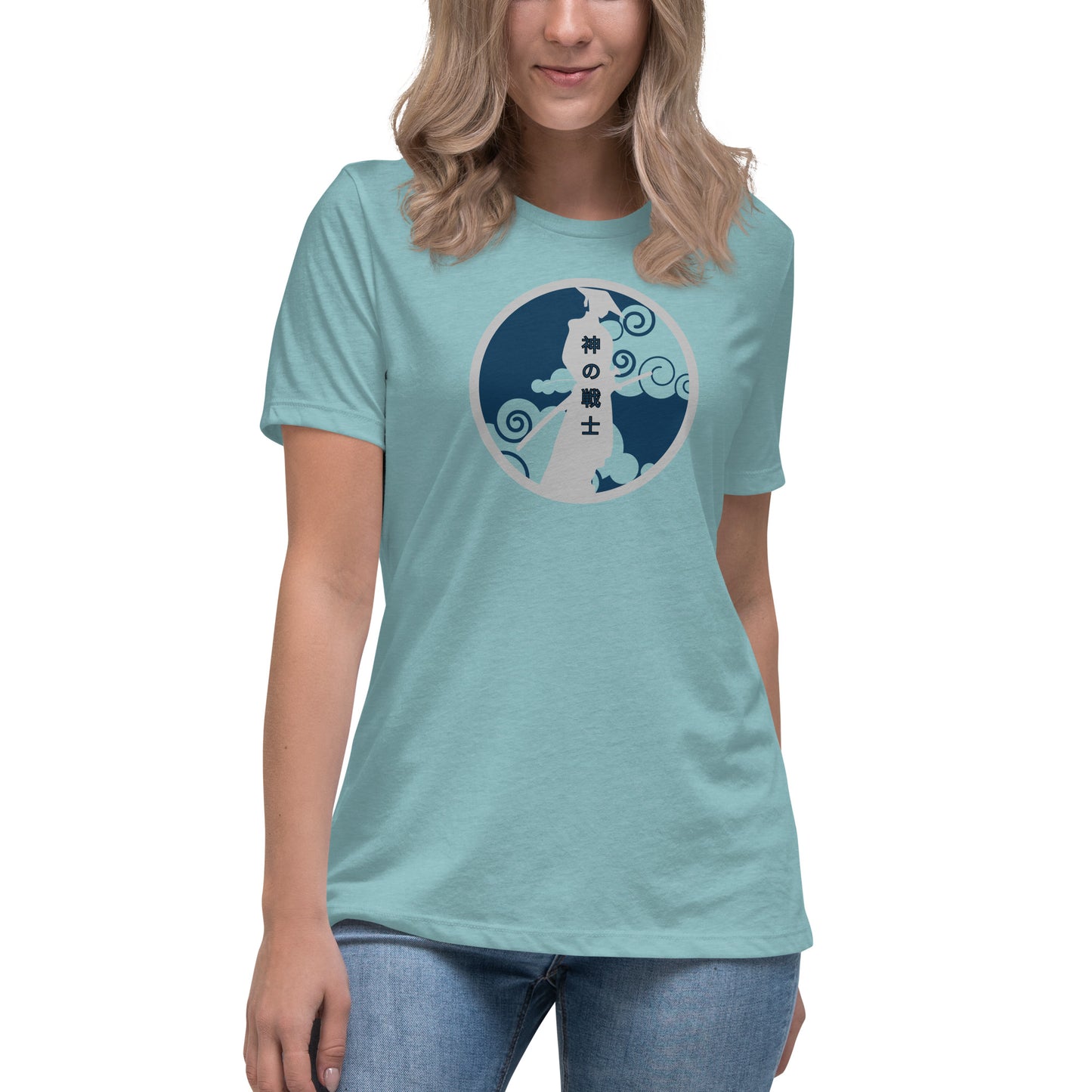 GOD'S WARRIOR Blue and Silver (Japanese) Women's Relaxed T-Shirt