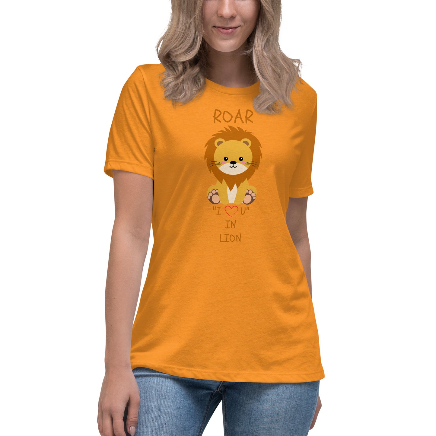 ROAR "I LOVE U" IN LION Women's Relaxed T-Shirt